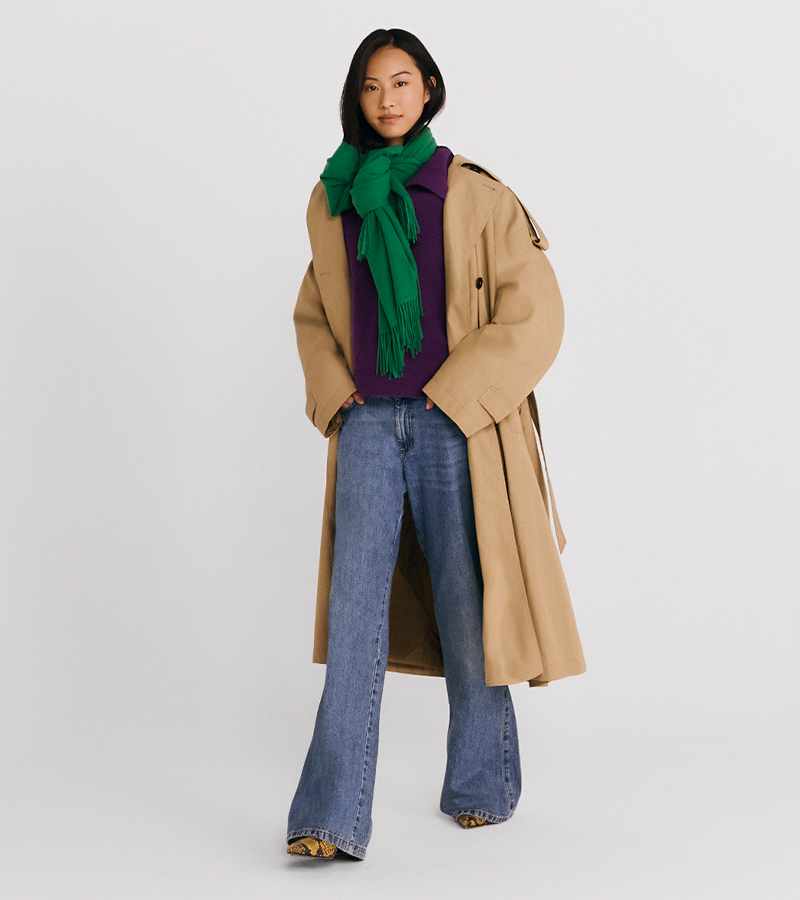 Jeans wide leg a vita bassa