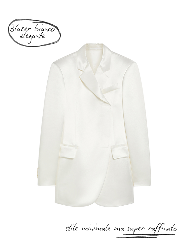 Blazer Bianco Asimmetrico Intrend