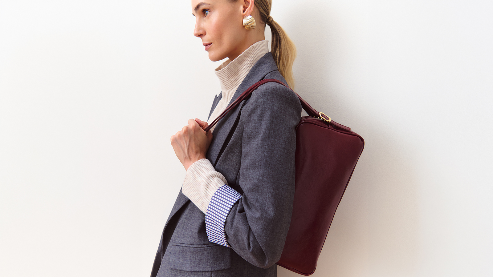Borsa bauletto con doppio manico